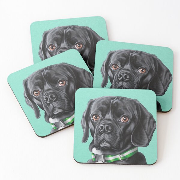Item preview, Mean Muggin' Black Puggle, Pug Mug, Funny Dog Portrait designed and sold by Pop Zoo.
