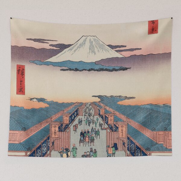Item preview, Mount Fuji above Ancient Street Ukiyo-e Japanese Art designed and sold by VintageArchive.