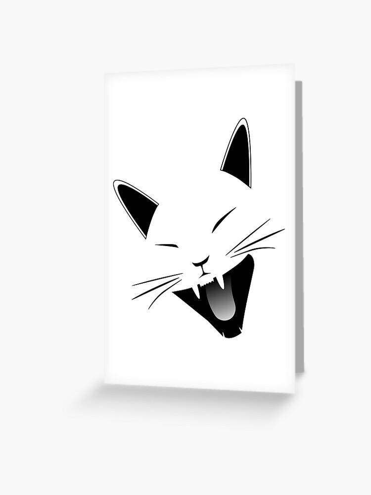 Carte De Vœux Chat Qui Rit Noir Par Erewego Redbubble