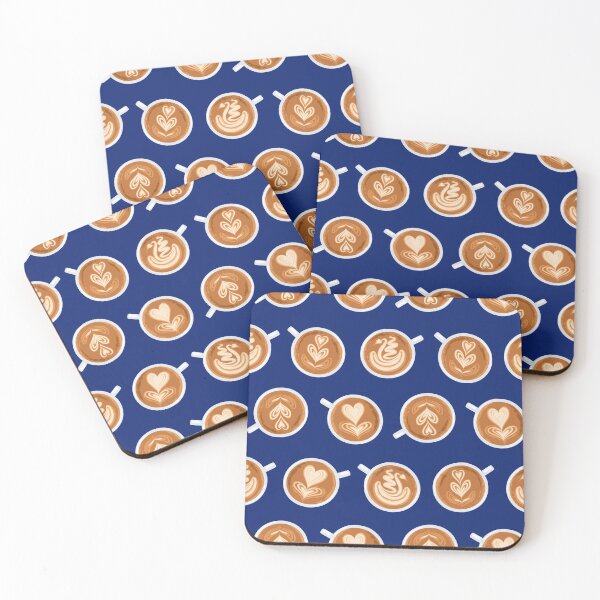 Item preview, Coffee Art Cups on navy designed and sold by nadyanadya.