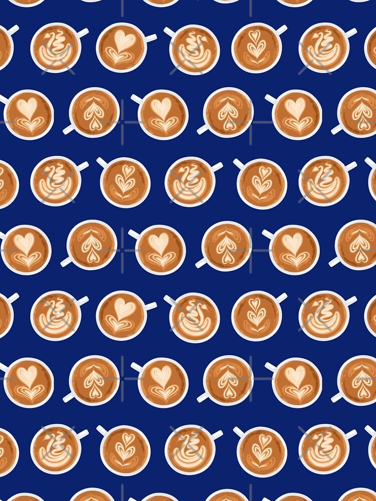 Coffee Art Cups on navy by nadyanadya