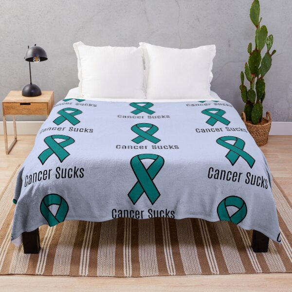 Item preview, Cancer Sucks Teal Ovarian Cancer Awareness Ribbon designed and sold by Sugar-Magnolia.