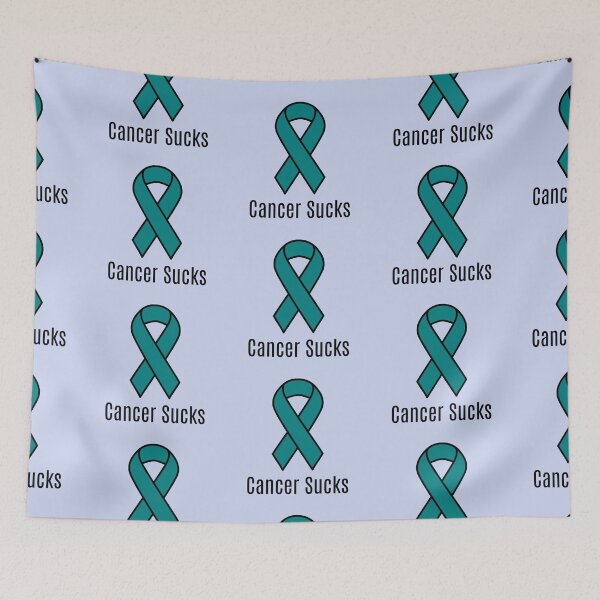 Item preview, Cancer Sucks Teal Ovarian Cancer Awareness Ribbon designed and sold by Sugar-Magnolia.