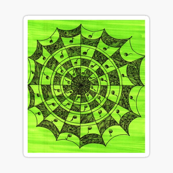 Mandala, Noten, Grün, Design by Conny Sticker