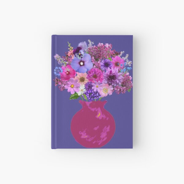 Magenta vase still life on deep periwinkle by Tea with Xanthe Hardcover Journal