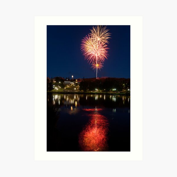 Small Town Fireworks Art Print