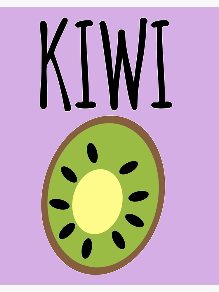 Adorable And Simple Kiwi Fruit Cartoon With Text Art Board Print By Stuffnstickers Redbubble