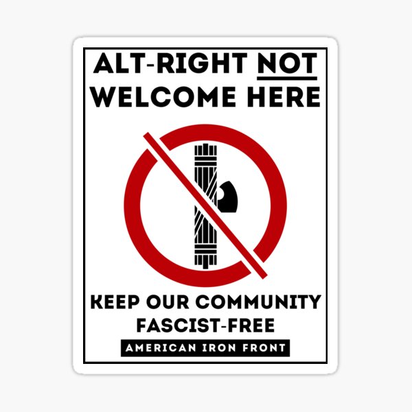 Alt-Right NOT Welcome Here Sticker
