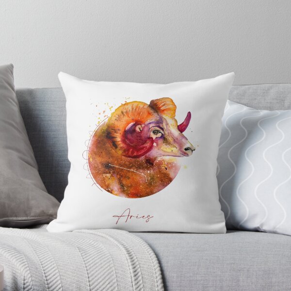 horoscope - Sign aries Throw Pillow