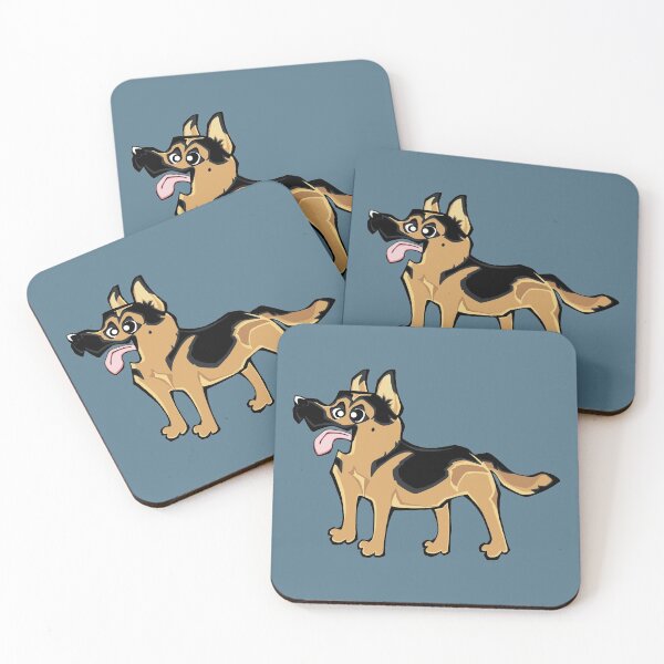 Item preview, German Shepherd - Short Hair - Black and Tan (Full Body) BLUE BG designed and sold by TheChicken.
