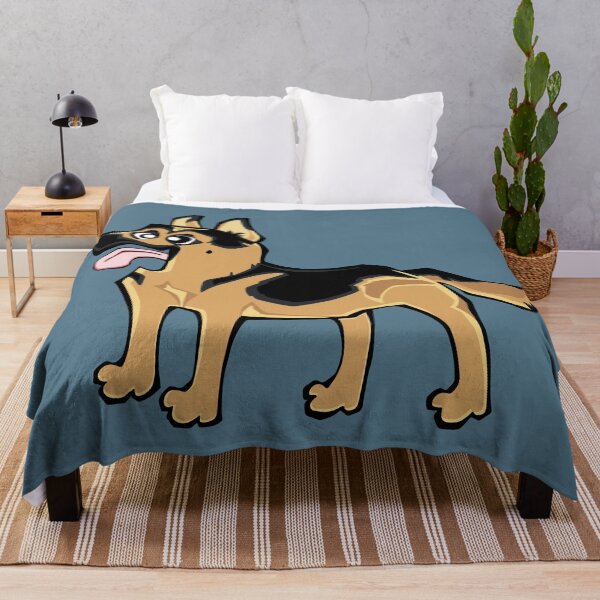 Item preview, German Shepherd - Short Hair - Black and Tan (Full Body) BLUE BG designed and sold by TheChicken.