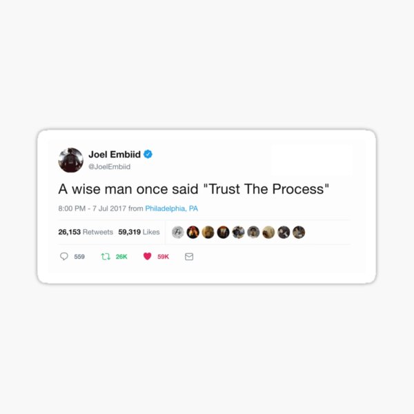 Item preview, Embiid Tweet, Trust the Process designed and sold by Maherblast.