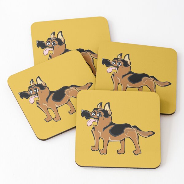 Item preview, German Shepherd - Short Hair - Red and Black (Full Body) YELLOW BG designed and sold by TheChicken.