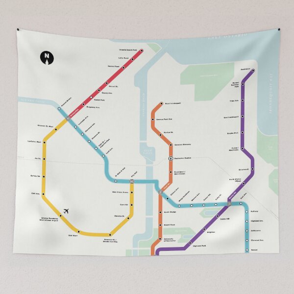 Artikelvorschau, Rochester U-Bahn (Fantasy Metro Map, Rochester, New York) entworfen und verkauft von MetroPosters.