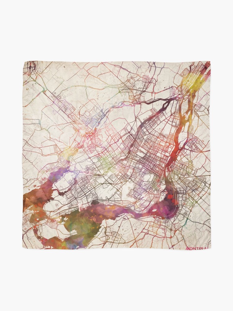 Alternate view of Montreal map Scarf