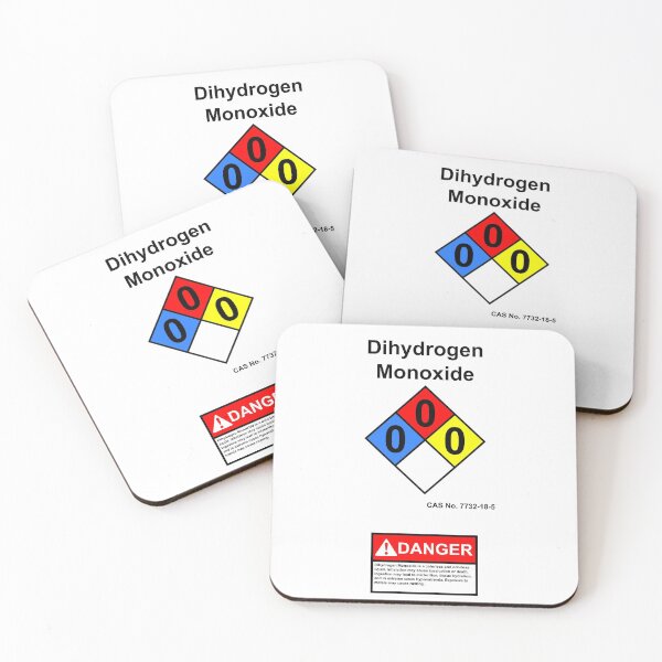 Item preview, Dihydrogen Monoxide Danger Diamond Chemical Warning Label Joke designed and sold by downbubble17.