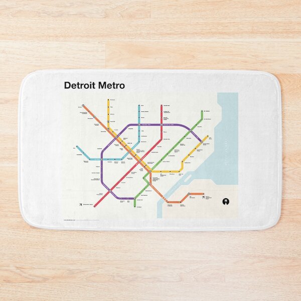 Item preview, Detroit Metro (Fantasy Subway Map, Detroit, Michigan) designed and sold by MetroPosters.