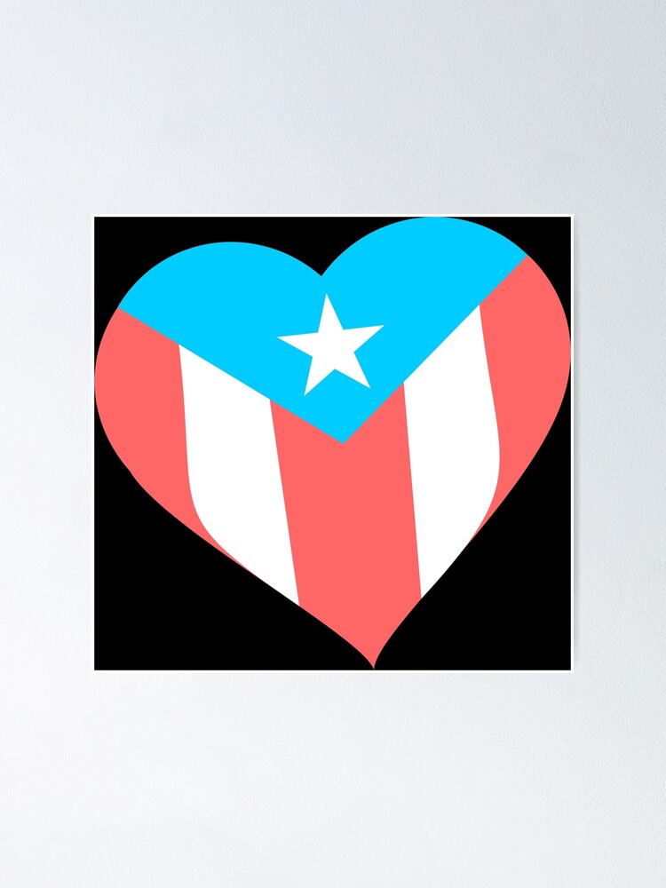 Póster Bandera Boricua Corazon Puerto Rico Colores Vintage De Bydarling Redbubble 
