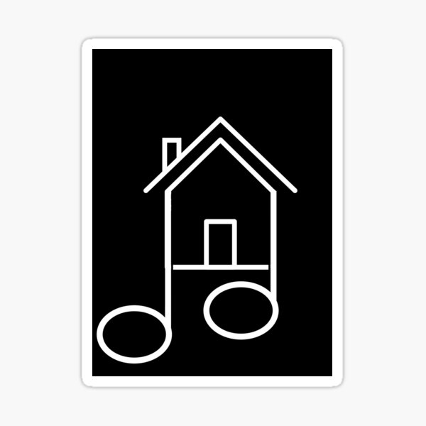 Item preview, House music - Black sticker print designed and sold by blasteryuii.