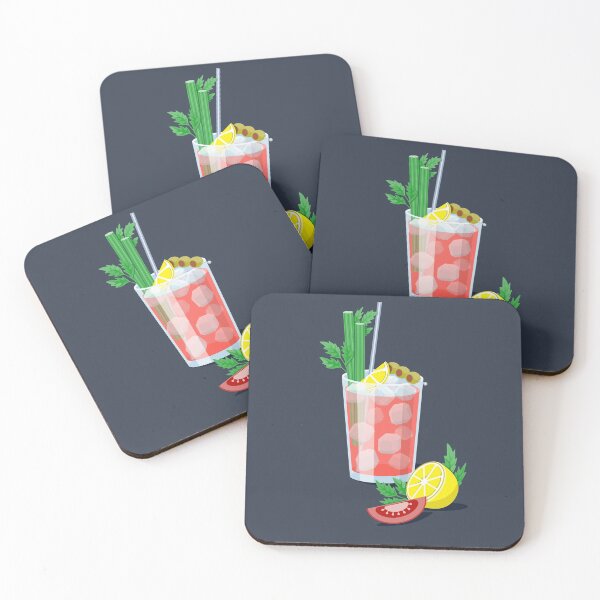 Item preview, Ice cold fresh salty tomato bloody Mary cocktail garnished with olives, celery and slice of tomato.  designed and sold by crannnk.
