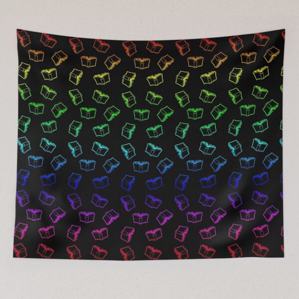Item preview, Floating Books Rainbow on Black designed and sold by ML-Design-Guy.