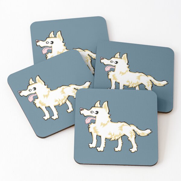 Item preview, German Shepherd - Long Hair - White (Full Body) BLUE BG designed and sold by TheChicken.