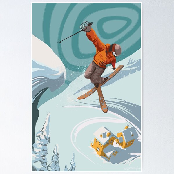 Item preview, Retro Freestyle Alpine ski jumper Poster designed and sold by SFDesignstudio.