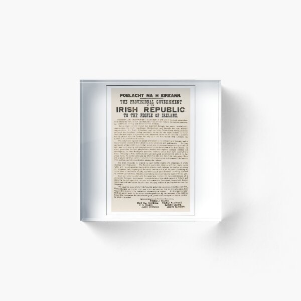 1916 Proclamation of the Irish Republic Acrylic Block