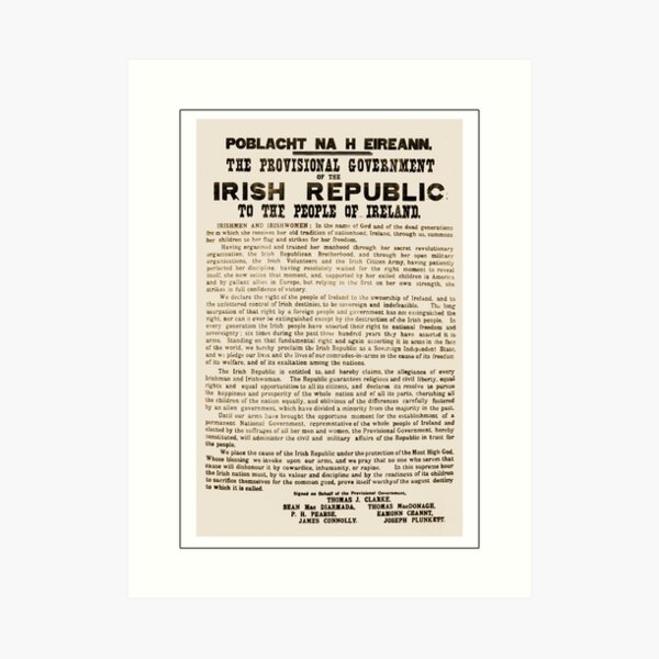 1916 Proclamation of the Irish Republic Art Print