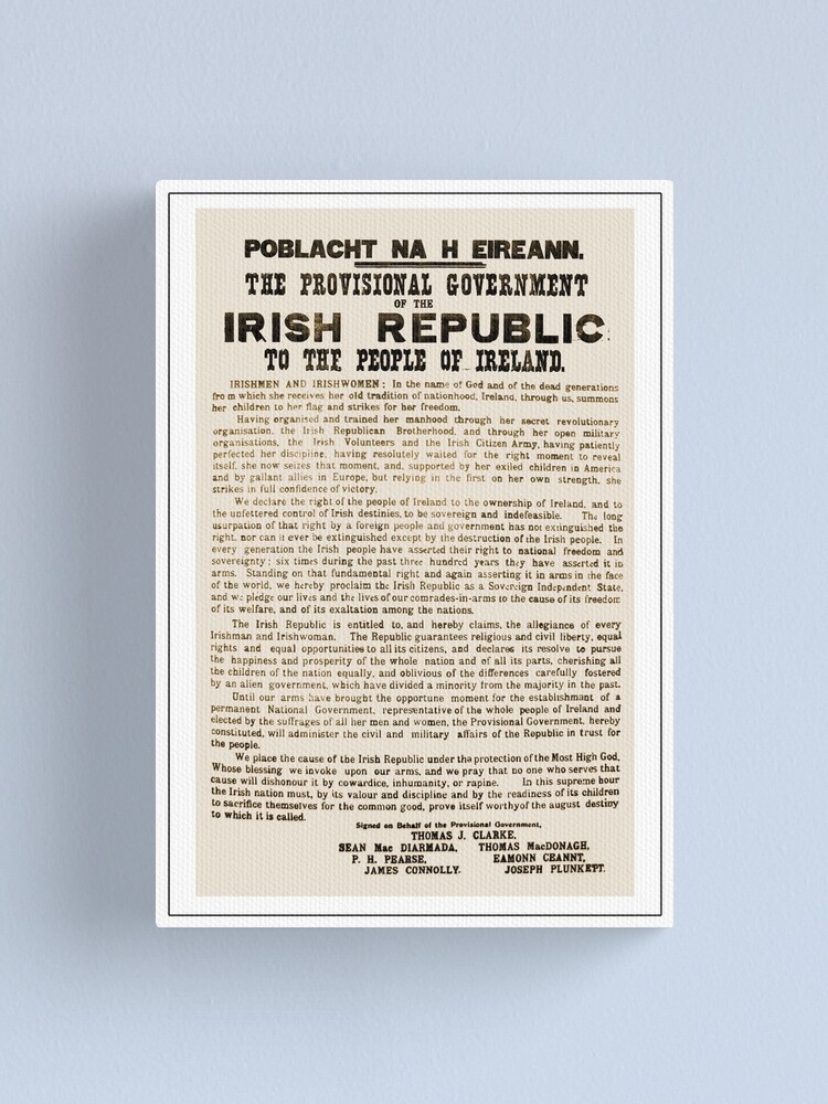 Ireland Irish Proclamation 1916 Republic Easter Rising Canvas Frame Print