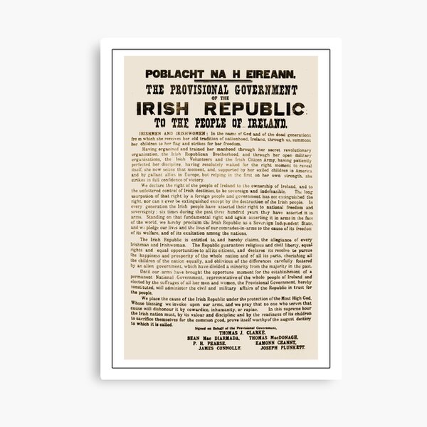 1916 Proclamation of the Irish Republic Canvas Print
