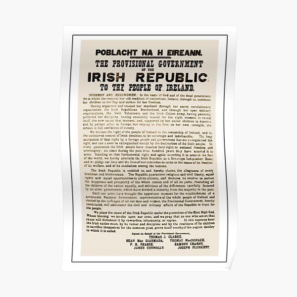 1916 Proclamation of the Irish Republic Poster