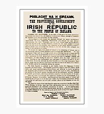 1916 Proclamation of the Irish Republic Photographic Print