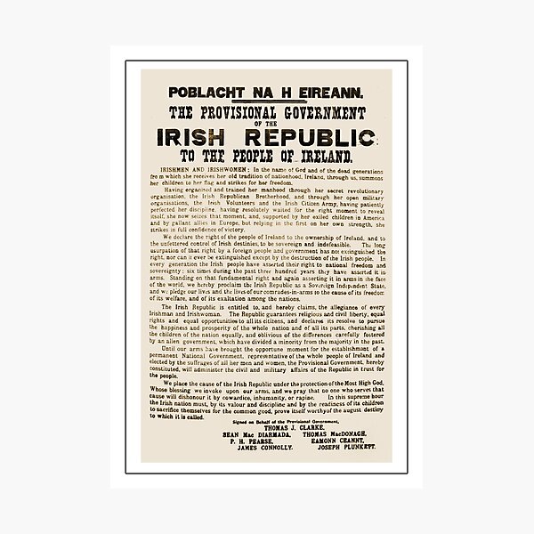 1916 Proclamation of the Irish Republic Photographic Print