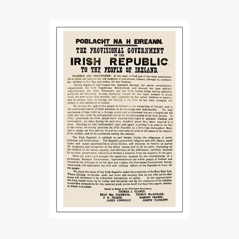 Hunger Strikers and The Proclamation of the Irish Republic A4 Poster 