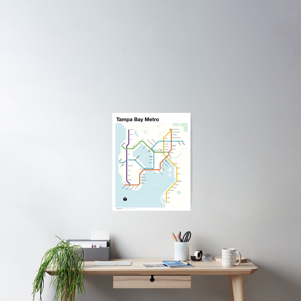 Tampa Bay Metro (Fantasy Subway Map, Tampa, Florida) Poster
