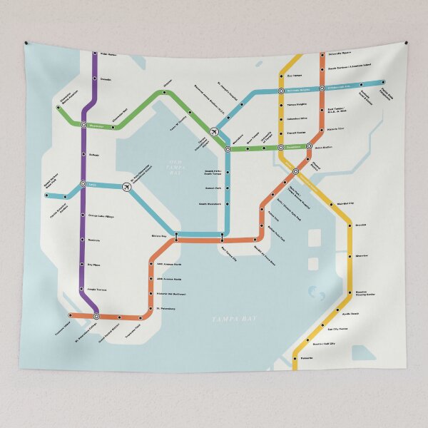 Item preview, Tampa Bay Metro (Fantasy Subway Map, Tampa, Florida) designed and sold by MetroPosters.