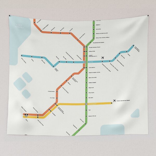 Item preview, Orlando Metro (Fantasy Subway Map for Orlando, Florida) designed and sold by MetroPosters.