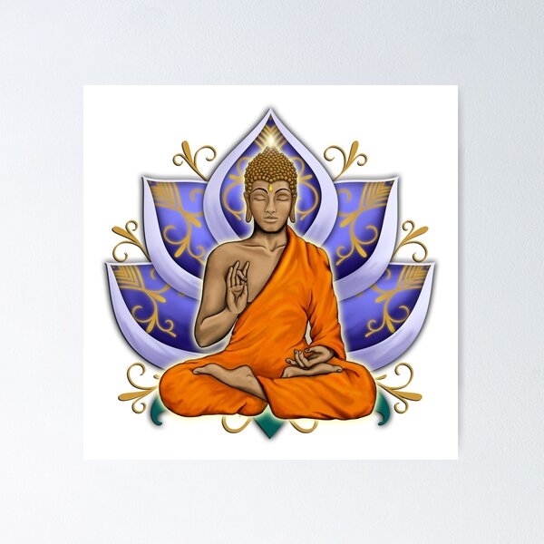 Item preview, Abhaya Mudra Buddha with Violet Lotus Flower designed and sold by MandalaSoul.