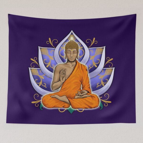 Item preview, Abhaya Mudra Buddha with Violet Lotus Flower designed and sold by MandalaSoul.