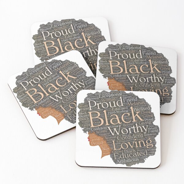 Item preview, Black Woman Words in Big Natural Hair Kinky Afro designed and sold by blackartmatters.