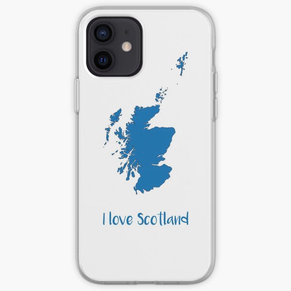 I love Scotland Map and Text Design iPhone Soft Case