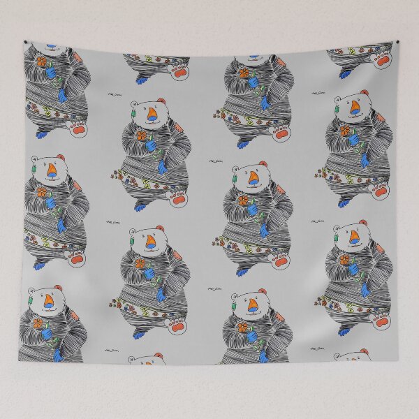 Item preview, Happy Bear Holding A Flower By Artguru 0365, 22 X 28, - Acrylic On Paper designed and sold by Art Guru.