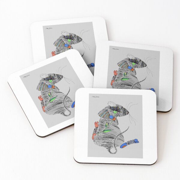 Item preview, Little Gray Mouse Holding A Flower By Artguru 0362, 22 X 28, - Ink On Paper designed and sold by Art Guru.