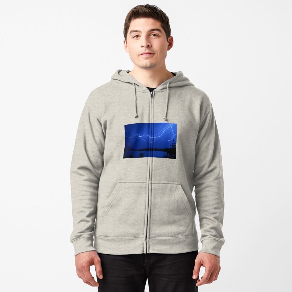 Lake Moogerah storm Zipped Hoodie