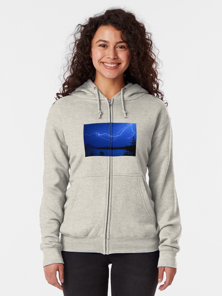 Alternate view of Lake Moogerah storm Zipped Hoodie