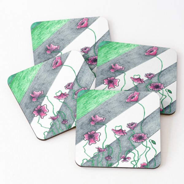 Item preview, Poppies and Diagonal Stripes designed and sold by Nalinne Jones.