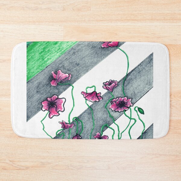 Item preview, Poppies and Diagonal Stripes designed and sold by Nalinne Jones.