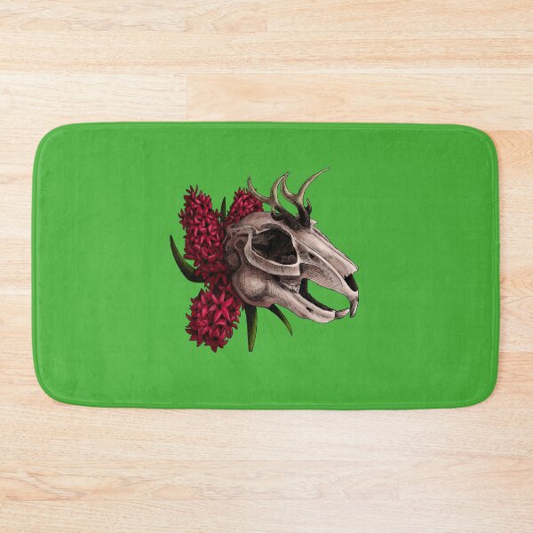Item preview, Jackalope Skull with Flowers designed and sold by Shadehlyne.