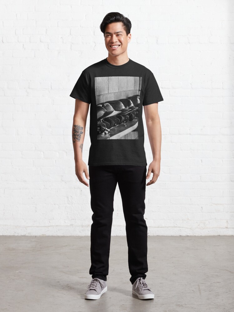 Alternate view of Helmets on a Bench Classic T-Shirt